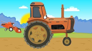 Tractor and Combine Harvester with McQueen  Farm works Tractor and combine harvester [upl. by Scevour]