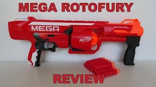 NERF MEGA Rotofury Review Grey trigger [upl. by Nomelihp]