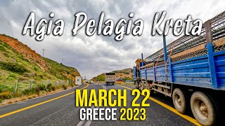 Agia Pelagia Crete driving from Heraklion to Agia Pelagia  Greece 2023 [upl. by Cicily]