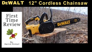 DeWalt 12quot Cordless Chainsaw Review 20V Electric [upl. by Anirav870]