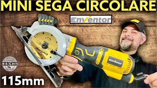 Mini Sega Circolare 115 mm 705 W ENVENTOR 3500 RPM con Guida Laser Legno e piastrelle fai da te [upl. by Picker967]