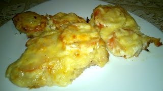 Bake Pork Chops in Oven with onions tomatoes cheese  Russian Recipes [upl. by Ydnih485]