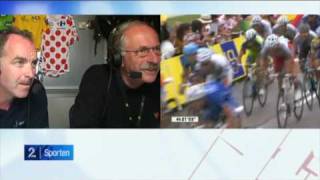 Norwegian commentators Paasche and Kaggestad as Thor Hushovd wins 6th stage [upl. by Vish]