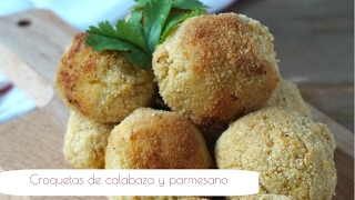 Croquetas de CALABAZA con PARMESANO al HORNO [upl. by Ahsenauq]