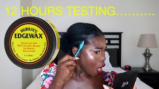 MURRAYS EDGE WAX REVIEW ON 4C HAIR TESTING MURRAYS EDGE WAX ON MY 4C EDGES FOR 12 HOURS AND [upl. by O'Gowan]