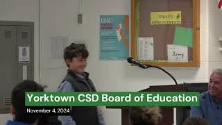 Yorktown CSD Board of Education Meeting – November 4 2024 [upl. by Meri998]