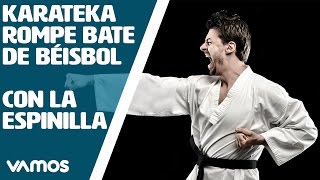 Karateka rompe un bate de béisbol con la espinilla [upl. by Crystie]