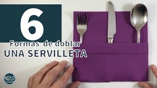 6 formas de doblar una servilleta de papel con bolsillo para cubiertos [upl. by Aerbma911]