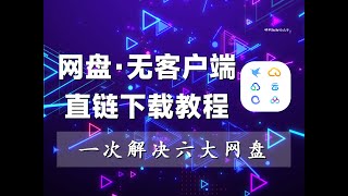 网盘·无客户端，直链下载保姆级教程！一次解决6大网盘品牌。 [upl. by Galatea903]