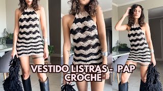 Vestido Listrado fácil  PAP crochê  Tutorial passo a passo [upl. by Walter562]