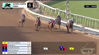 Big City Lights wins Race 6 on Saturday January 6 at Santa Anita Park [upl. by Whitnell]