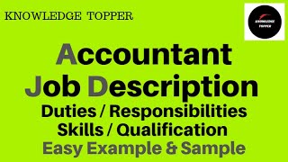 Accountant Job Description  Accountant Duties and Responsibilities  Role of an Accountant Skills [upl. by Solenne]