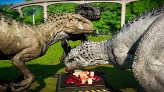 3 Indominus Rex Camouflage Vs 3 Allosaurus  Jurassic World Evolution [upl. by Abraham]