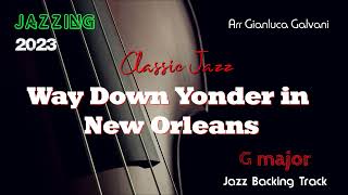 Classic Jazz Backing Track Play Along WAY DOWN YONDER IN NEW ORLEANS G Trio Harmonic Piano Flute [upl. by Gnim]