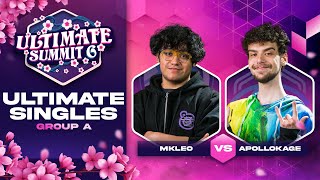 MkLeo vs ApolloKage  Group A Ultimate Summit 6  SSBU Singles  Joker vs Snake [upl. by Naoma517]