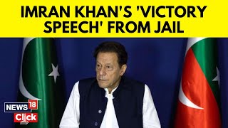 Pakistan Elections  Imran Khan Claims Victory  AIGenerated Speech  N18V [upl. by Aroda]