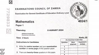 MATHS PAPER 1 2024GCE Q8 TO Q12PART 2 [upl. by Butta]