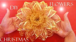 Diy moños navideños  Christmas flowers [upl. by Artimed]