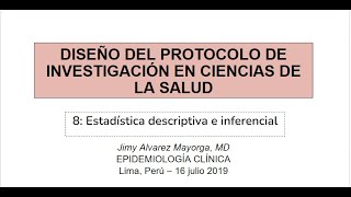 DPICS 2019  8 Estadística descriptiva e inferencial investigación tesis protocolo [upl. by Monte]