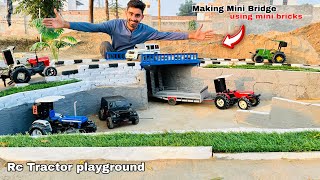 Making mini bridge and underground parking for Rc tractor using bricks 🧱 ll Aakash946 [upl. by Enela299]