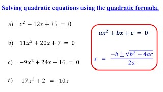 How to Solve Quadratic Equations using the Quadratic Formula [upl. by Nemaj]