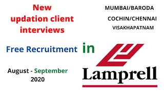 New updation for client interviews in mumbai  Baroda  CochinChennai Lamprell September 2020 [upl. by Adlecirg]