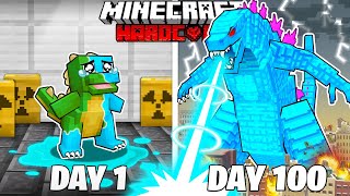 I Survived 100 Days as DIAMOND GODZILLA in HARDCORE Minecraft [upl. by Eirtemed]