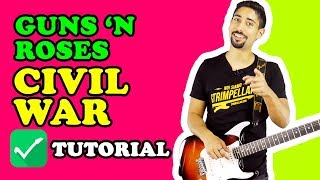 LEZIONI DI CHITARRA ELETTRICA 🎸 Civil War  Guns N Roses Tutorial Rock [upl. by Clovah]