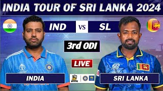 INDIA vs SRI LANKA 3rd ODI MATCH LIVE COMMENTARY  IND vs SL LIVE [upl. by Ronnie]