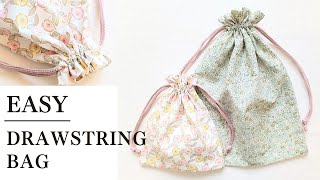 How to make a drawstring bag with french seamsEasy drawstring bag Easy Sewing Tutorial [upl. by Nairrot7]