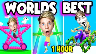 THE WORLDS MOST VIEWED NOOB vs PRO vs HACKER VIDEOS EVER Mobile App Games 1 HOUR SPECIAL Prezley [upl. by Nadbus]