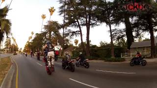 Capone 818 Birthday Ride 2013 Motorcycle Wheelies Streets Tricks Crashes Stunt Spot Stunts [upl. by Faust624]