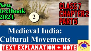 Class 7 social Science chapter 2 Medieval India cultural movement part 5 new text book 2024 [upl. by Leilamag]