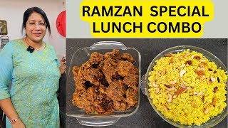 ഇപ്രാവിശ്യത്തെ റമസാൻ ദിനത്തിൽ ഈ LUNCH COMBO ഉണ്ടാക്കി നോക്കി  MASALA GHEE RICE amp CHICKEN GHEE ROAST [upl. by Jennie]