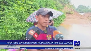 Puente de Soná al punto del colapso tras las intensas lluvias en Veraguas [upl. by Nosila]