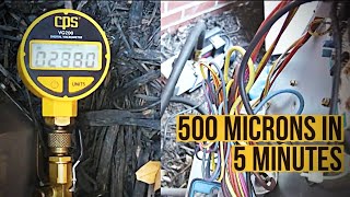 500 Micron Vacuum in Under 5 Minutes  Pulling Deep Vacuum Fast  HVAC Vacuum procedure [upl. by Garnett243]