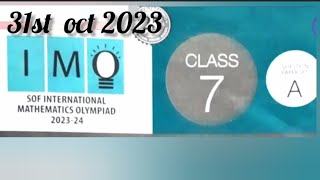 IMO International Mathematics Olympiadimo class7th question paper 202324olympiadexams olympiad [upl. by Nilo]