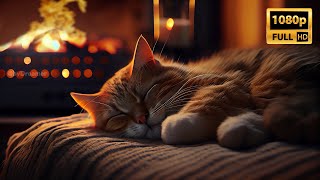 10 Hours Cat Purring 🐈 Relax with Purring Cat and Crackling Fireplace 🔥 ASMR Relaxing [upl. by Yboj168]