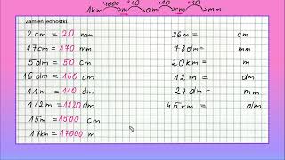 JEDNOSTKI DŁUGOŚCI zamiana jednostek  klasa 4 zadanie 1 [upl. by Sekofski]