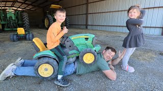 Using tractors on the farm to crush things compilation  Tractors for kids [upl. by Odarnoc]