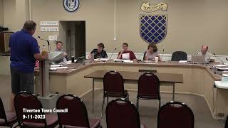 Tiverton Town Council Meeting  September 11 2023 [upl. by Antsirhc]