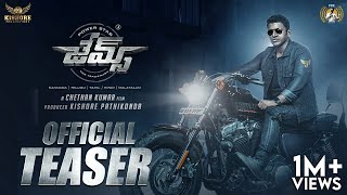 James Official Teaser Telugu Puneeth Rajkumar  Chethan Kumar  Kishore Pathikonda  Charan Raj [upl. by Alby4]