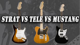 Bullet Strat vs Affinity Tele vs Bullet Mustang  3 Affordable Squier Guitars Compared [upl. by Lenssen133]