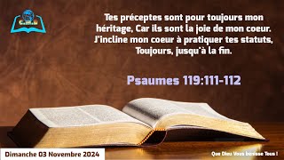 Culte du Dimanche 03 Novembre 2024  Frère Moise NTUMBA [upl. by Compte]