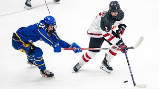 Highlights from Sweden vs Canada West at the 2023 World Junior A Hockey Challenge [upl. by Yelsnit]