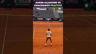 AUGERALIASSIME VS KHACHANOV PRACTICE tennis shorts [upl. by Kostman]