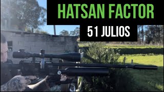 Hatsan factor cal55mm 51 julios probando balines JUMBO MONSTER [upl. by Rexanne203]