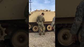 Cadet checking for soft spots in the Armor on a M113A3 prank [upl. by Edee745]