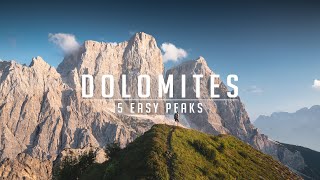 TOP 5 EASY PEAKS in the DOLOMITES  Hiking Tips [upl. by Annaynek]