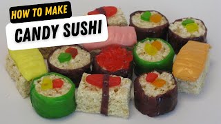 Candy Sushi made with Rice Krispie Treats Fruit Roll Ups and Candy [upl. by Atiruam]